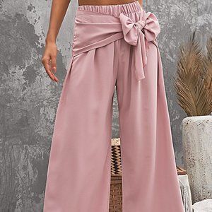 Wide Leg Front Tie Pants